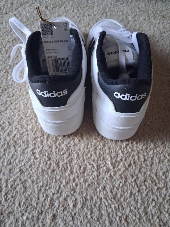 Adidas Womens Break Start Bold JP7526 White /Black stripes Sz 5 - Picture 3 of 7